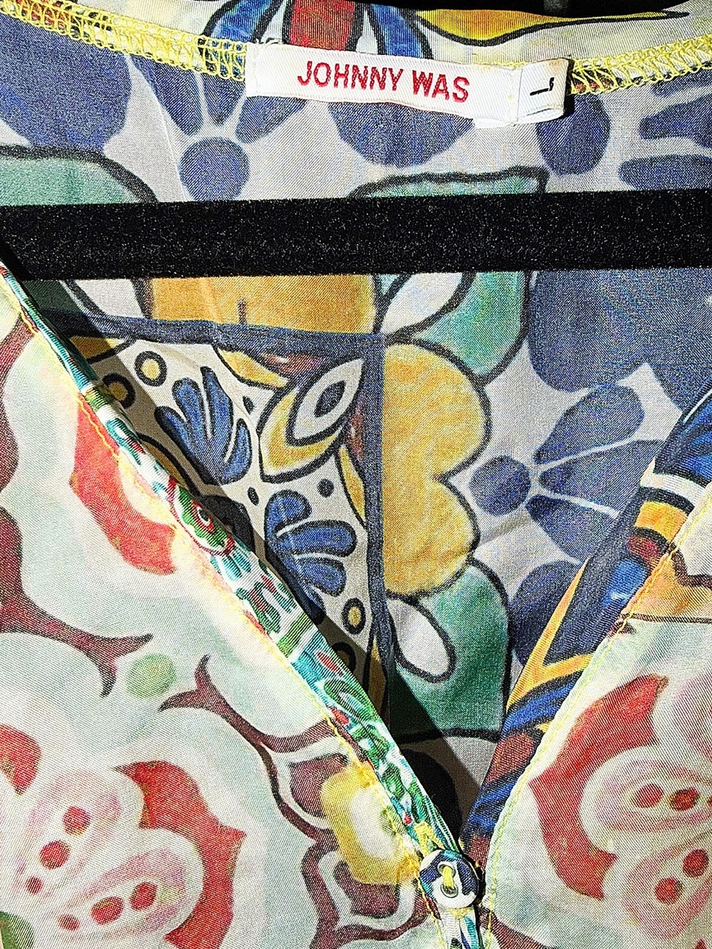 Johnny Was Like New Womens Maxi Dress with cinched yellow waist, so colorful💙 - Picture 5 of 15